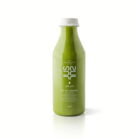 Jus Jus│O.M.G! (Oh My Greens!) Cold-Pressed Pear, Lemon, Ginger, Celery, Spinach, Romaine, Parsley│100% Organic