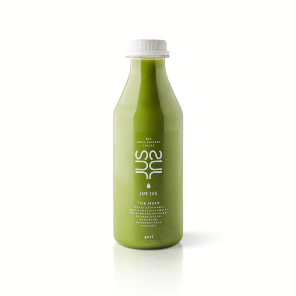Jus Jus┃The Hulk: Cold-Pressed Spinach, Romaine, Cucumber, Celery, Pear, Lemon, Broccoli┃100% Organic