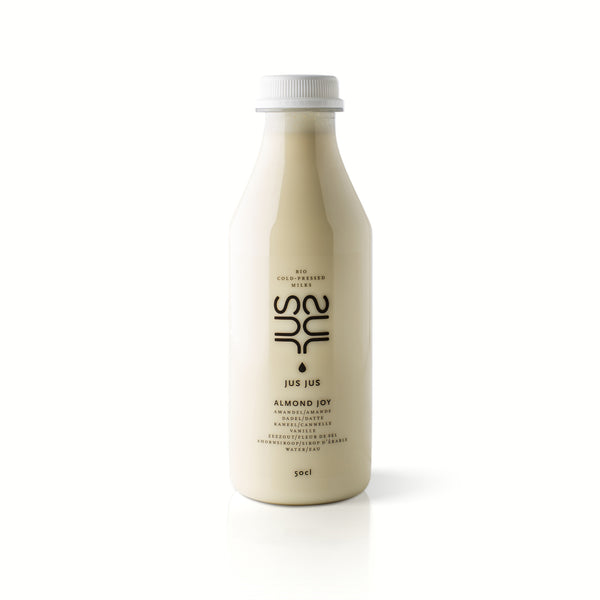 Jus Jus│Almond Joy: Cold-Pressed Almonds, Dates, Cinnamon, Vanilla, Sea Salt, Maple Syrup, Water│100% Organic
